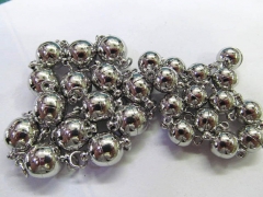 high quality 12mm 50pcs ball round margnetic clasp smooth assortment gunmetal silver connectors jewe