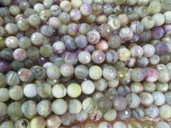 10mm full strand gergous agate bead round ball faceted lemon purple assortment crystal jewelry beads