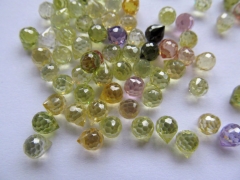 64pcs 5x6mm cubic zirconia DIY bead apricot drop onion faceted lite green pink purle white assortmen