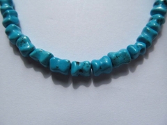 FREE SHIP--handmade high quality turquoise semi precious infinite bar carved blue jewelry beads 8x8m