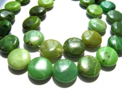 bulk genuine chrysoprase beads 12mm --2strands 16inch strand ,high quality roundel coin green olive 