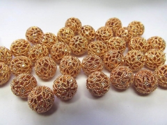 AA grade pave metal spacer &cubic zirconia crysatl rose gold mixed jewelry beads 10mm 12pcs