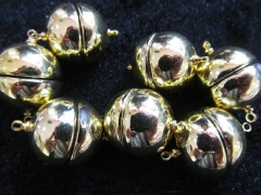 high quality 8 10 12 14mm 25pcs ball round margnetic clasp light smooth gold assortment connector