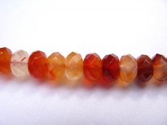 high quality genuine carnelian gemstone rondelle abacus faceted jewelry beads 4x6mm --2strands 16inc