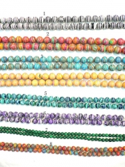 high quality 10mm full strand calsilica turquoise beads round ball veins yellow assortment jewelry b
