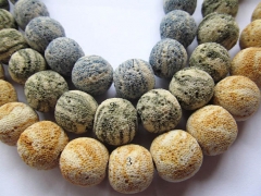 5strands 8-16mm fashion LOT lava volcanic gems round ball black white blue green yellow