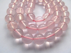 AA GRADE 8mm 5strands genuine rock crysal quartz round ball pink red jewelry beads