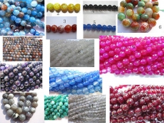 wholesale agate bead round ball faceted carmine pink red blue green mixed jewelry beads 10mm--5stran