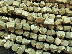 wholesale genuine Raw pyrite nuggets bead freeform iron gold box square cube loose beads 8-20mm full