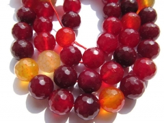 free ship--2strands 8 10 12mm Agate Carnerial gemstone Gem Round Ball cherry pink red faceted evil l