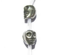 large 24x30mm genuine pyrite pendant handmade bead skull skeleton carved iron gold iron beads full s