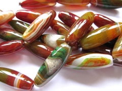 13x40mm full strand high quality bulk genuine agate bead rice egg green yellow red mixed jewelry bea