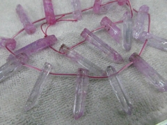 new arrive 15-50mm 2strands genuine quartz crystal freeform spikes points cherry rose green blue mix