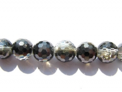 18strands genuine rock crysal quartz 6mm,high quality round ball faceted white black smoky jewelry b