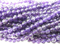 batch 6mm 5strands 16inch strand crystal natural amethyst quartz bead round ball faceted jewelry bea