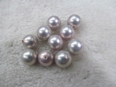 8-12mm 24pcs handmade genuine pearl round ball freshwater white clear assortment jewelry beads --hal