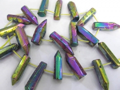 10-45mm 16inch wholesale Assortment Druzy Titanium crystal Quartz Charm Beads freeform bullet spikes