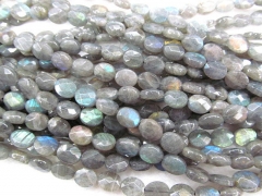 high quality Genuine Labradorite gemstone oval egg faceted jewelry beads 8x12mm