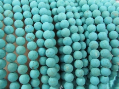 High quality 2strands 4 6 8 10 12mm Turquoise Stone Round Ball Blue Green White Matte Crab Loose Bea