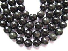 2strands 4-16mm Geniune Rainbow Obsiidan for making jewelry round ball black flashy evil obsidian be