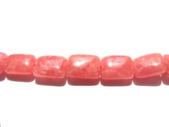 25%off--genuine rhodochrosite gemstone rectangle ablong pink red jewelry beads 8x12mm 2strands