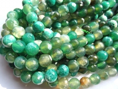 Free ship--agate bead round ball faceted green yellow ssortment jewelry beads 10mm--5strands 16inch/