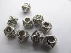 AAA grade 8mm 12pcs rhinestone connector metal spacer &cubic zirconia hexagon assortment jewelry cha
