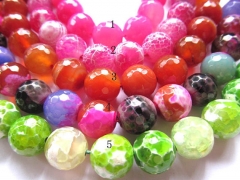 2strands 4-14mm agate bead round ball faceted crimson red assortment jewelry beads