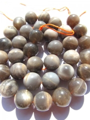 high quality 12mm 2strands natural sunstone gemstone round ball oranger black loose bead