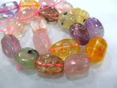 10-20mm 16inch high quality natural multi color quartz gemstone freeform nuggets jewelry pendant bea