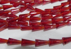 high quality 7x10mm 5strands crystal rhinestone bead sharp cone faceted crimson red assortment jewel