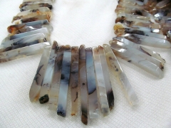 high quality 30-60mm 16inch natural smoky agate bead freeform spikes points teeth drilled briolettes