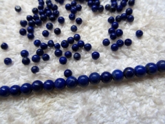 wholesale 3-12mm 16inch genuine lapis lazuli charm beads round ball blue gold jewelry bead