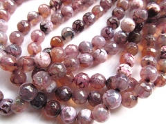 wholesale agate bead round ball faceted purple pink red mixed jewelry beads 8mm--5strands 16inch/per