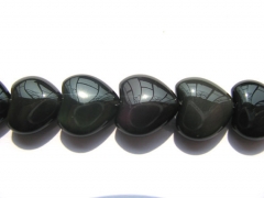 high quality LOT genuine rainbow obsidian hearts love jewelry beads 12mm---5strands16"/per