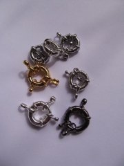 high quality 50pcs 15mm 2-4Connectors brass Clasp,round Oxidized silver,gold,rose gold black,gunem