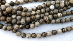2strands 4-14mm Genuine Brown Lace Ocean Jasper stone Round Ball grey coffee wood Japser loose beads