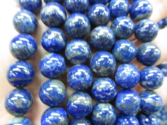 Wholesale 6 8 10 12 14 16mm full strand genuine Lapis Lazulie DIY beads Round Ball blue gold loose b