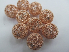 AA grade 10mm 8pcs pave metal spacer &cubic zirconia crysatl rose gold mixed jewelry beads