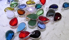 8-25mm 50pcs Teardrop Drop Assortement Red Crystal Glass Brass Silver Gold Pendant Round Faceted Dou
