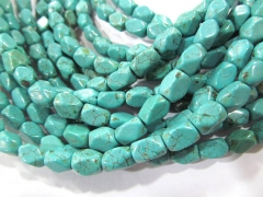wholesale bulk 8x10mm turquoise beads brick rectangle faceted green blue mixed jewelry beads --10str