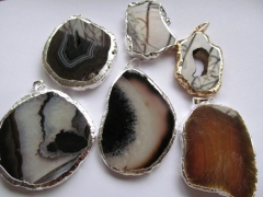 larger 40-70mm 6pcs genuine lace agate bead crystal druzy quartz titanium slab freeform nuggets rain