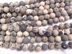 2strands 6-16mm Genuine Brown Ocean Jasper stone Round Ball matte crab grey coffee wood Japser loose