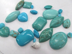 15%off -- 12mm 100pcs high quality turquoise cabochons round oval drop square rectangle beads