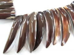 Top Drilled--larger 40mm full strand Genuine MOP Shell ,Pearl Shell horn spikes chill black white pe