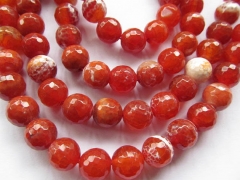 wholesale agate bead round ball faceted cracked crimson red assortment jewelry beads 10mm--5strands 