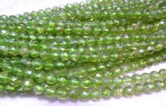 100% Peridot Briotettes round ball faceted peridot gemstone green gemstone 3 4 5 6 7 8mm full strand