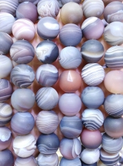 high quality 8 10 12mm full strand genuine Botswana Agate gemstone round ball matte jewelry bead