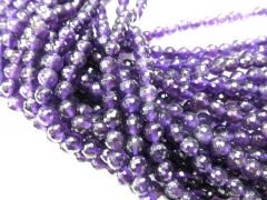 batch 6mm 5strands 16inch strand crystal natural amethyst quartz bead round ball faceted jewelry bea
