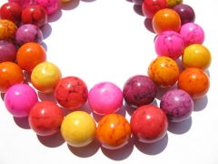 5strands 4-12mm turquoise beads round ball pink yellow red purple mixed jewelry turquoise necklace  beads